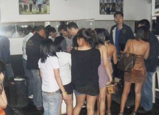 Police raid this unnamed bar on Soi Yensabai, ultimately arresting the owners for operating after hours and serving underage customers.